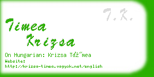 timea krizsa business card